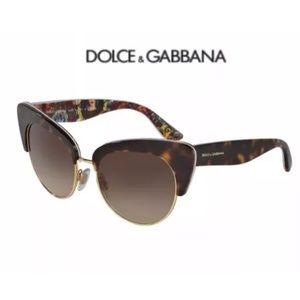 Dolce & Gabbana Retro Cat Eye Tortoise Sunglasses